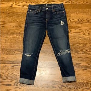7 For All Mankind - Distressed Cropped Jeans